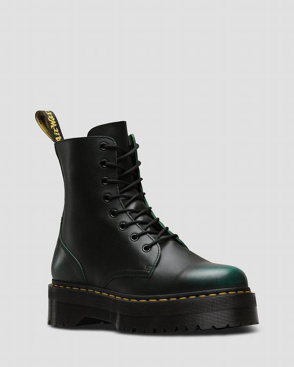 Dr Martens Dámské Boty Na Platformě Jadon Vintage Zelene, CZ-371805